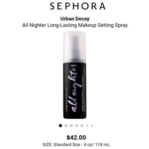 Urban Decay, make-up setting spray(ripped box lid)